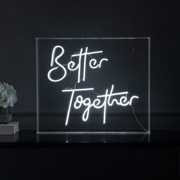 Better Together Contemporary Glam Acrylic Box USB Operated LED Neon Light - JONATHAN Y